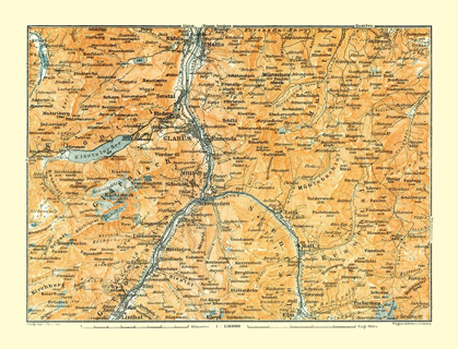 Picture of GLARUS REGION SWITZERLAND - BAEDEKER 1921