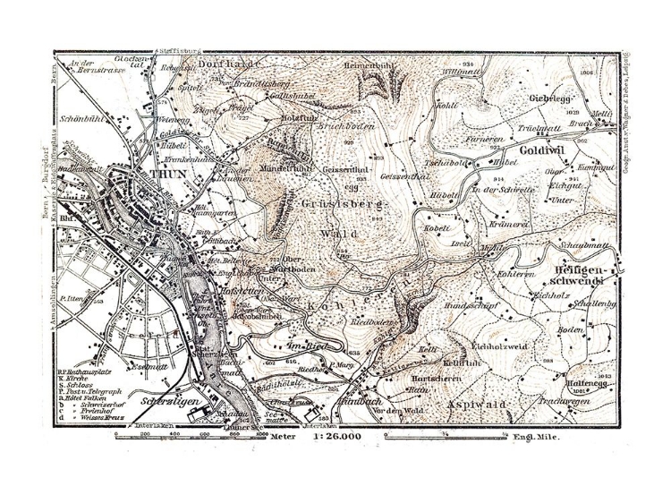 Picture of THUN REGION SWITZERLAND - BAEDEKER 1921