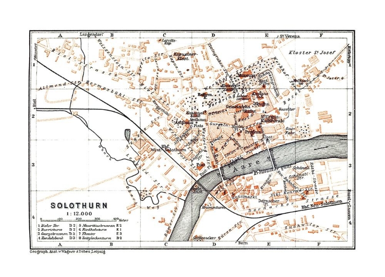 Picture of SOLOTHURN SWITZERLAND - BAEDEKER 1921