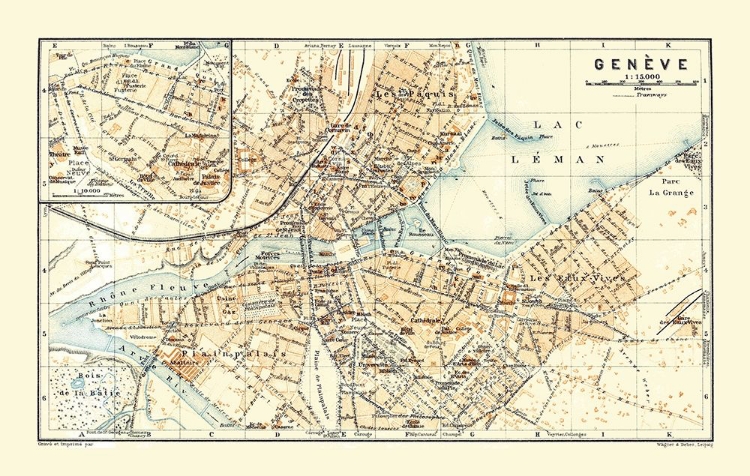 Picture of GENEVA SWITZERLAND - BAEDEKER 1921