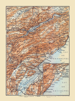 Picture of FLEURIER REGION SWITZERLAND - BAEDEKER 1921