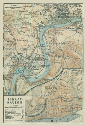 Picture of SCHAFFHAUSEN SWITZERLAND - BAEDEKER 1914