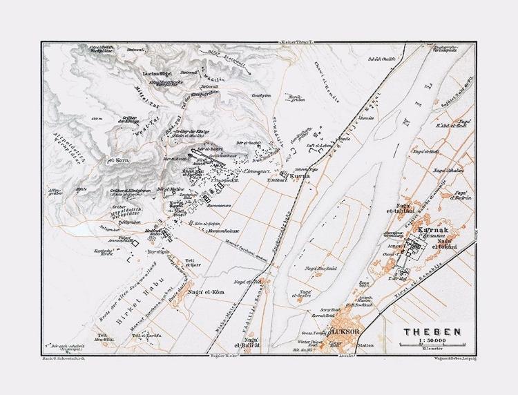 Picture of THEBES EGYPT - BAEDEKER 1913