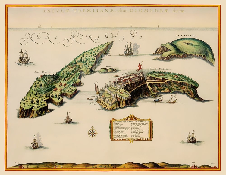 Picture of ISOLE TREMITI ITALY - BLAEU 1662