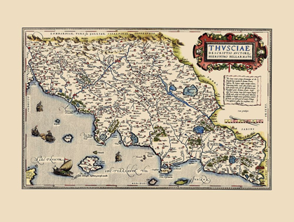 Picture of TUSCANY REGION ITALY - ORTELIUS 1573