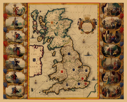Picture of ENGLAND SCOTLAND WALES - BLAEU 1645