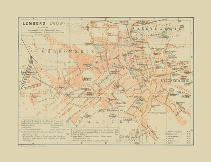 Picture of LEMBERG UKRAINE - BAEDEKER 1910