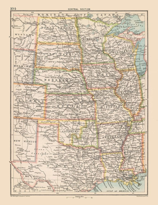 Picture of CENTRAL UNITED STATES - BARTHOLOMEW 1892
