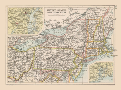 Picture of NORTH EASTERN UNITED STATES - BARTHOLOMEW 1892