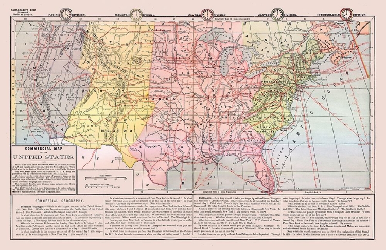 Picture of UNITED STATES - COMMERCIAL MAP - MONTEITH 1882
