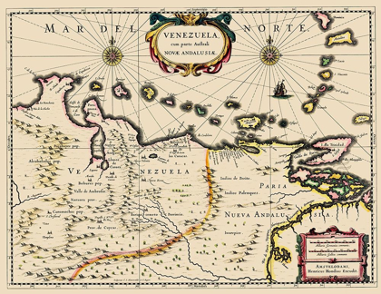 Picture of SOUTH AMERICA VENEZUELA - BLAEU 1680