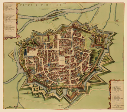 Picture of VERCELLI PANORAMIC ITALY - BLAEU 1682