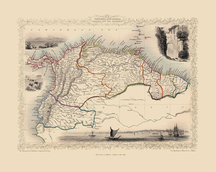 Picture of VENEZUELA NEW GRANADA ECUADOR GUYANA - TALLIS 1851