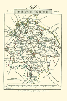 Picture of WARWICKSHIRE COUNTY ENGLAND - CARY 1792