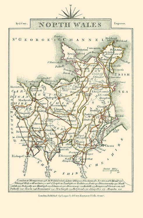 Picture of NORTH WALES - CARY 1792