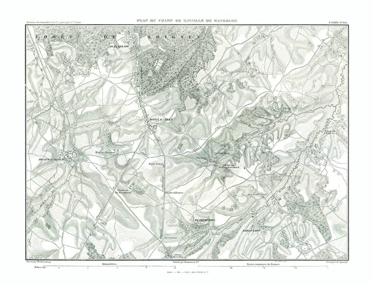 Picture of BATTLE OF WATERLOO, FIELD PLAN - THIERS 1866