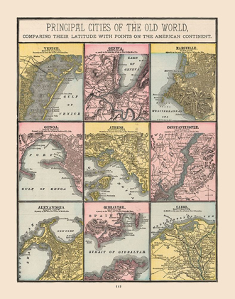 Picture of PRINCIPAL CITIES OLD WORLD - CRAM 1888