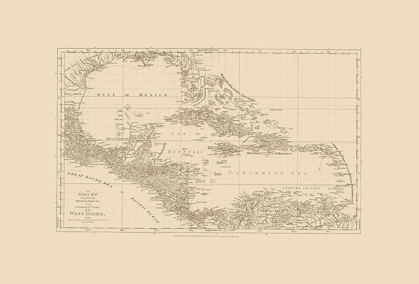 Picture of CHART WEST INDIES CARIBBEAN - SAYER 1775