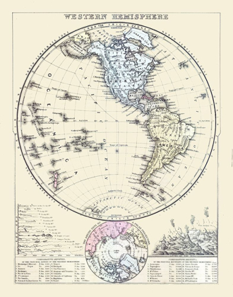 Picture of WESTERN HEMISPHERE - MITCHELL 1877