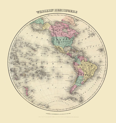 Picture of WESTERN HEMISPHERE - COLTON 1855