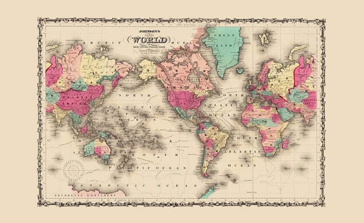 Picture of MERCATOR PROJECTION - JOHNSON 1860