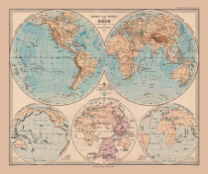 Picture of HEMISPHERES OF EARTH - STIELER 1885
