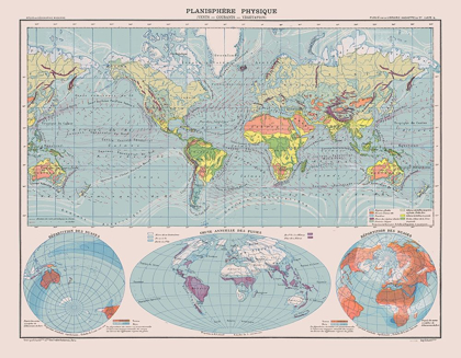 Picture of PHYSICAL PLANISPHERE - SCHRADER 1908