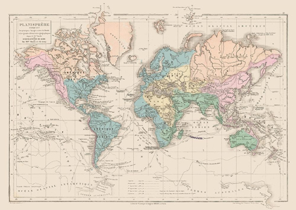 Picture of PLANISPHERE DISCOVERIES - DRIOUX 1882