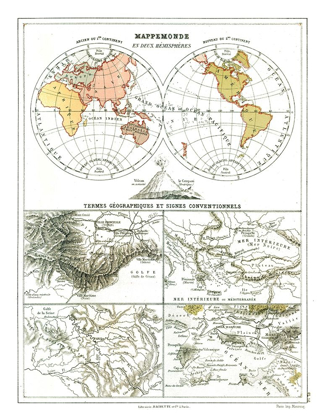 Picture of WORLD HEMISPHERES - CORTAMBERT 1880