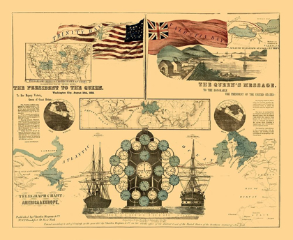 Picture of AMERICA EUROPE TELEGRAPH CHART - MAGNUS 1858