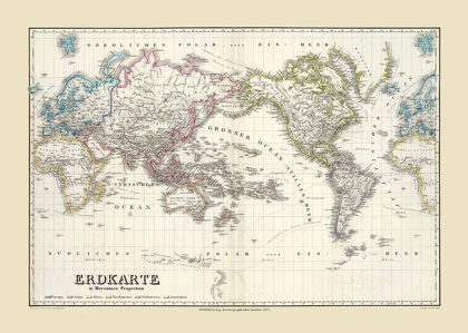 Picture of MERCATOR PROJECTION - WEIMAR 1853
