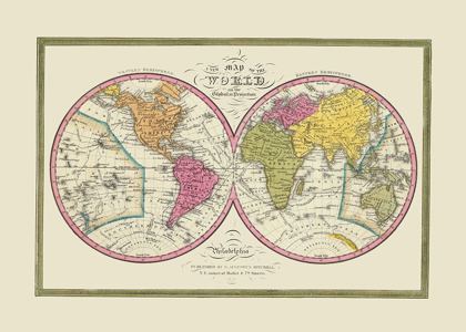 Picture of WORLD GLOBULAR PROJECTION - MITCHELL 1846