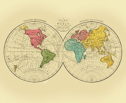 Picture of WESTERN EASTERN HEMISPHERES - GAULTIER 1799