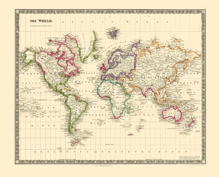 Picture of MERCATOR PROJECTION - TEESDALE 1840