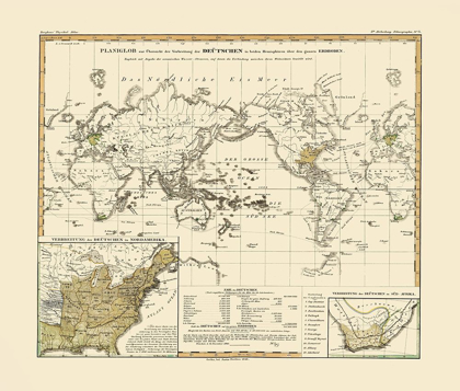 Picture of DISTRIBUTION OF GERMANS WORLD - PERTHES 1846