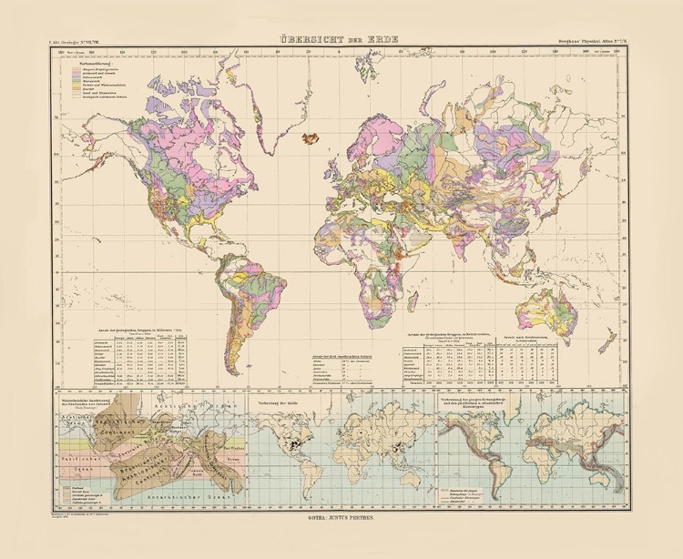Picture of OVERVIEW OF WORLD - PERTHES 1892