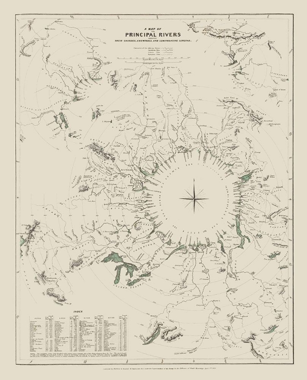Picture of WORLD PRINCIPAL RIVERS - BALDWIN 1834