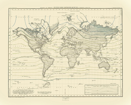 Picture of WORLD ISOTHERMAL CURVES - PERTHES 1838