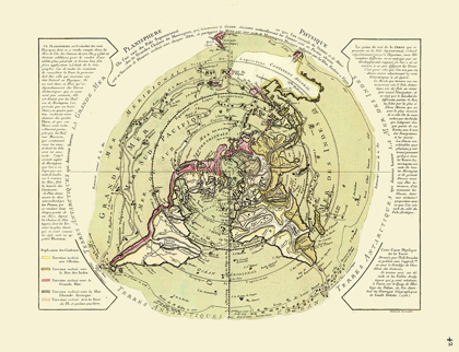 Picture of WORLD PLANISPHERE PHYSICAL - DE LISLE 1756