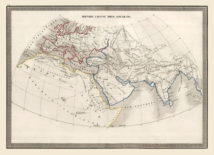 Picture of WORLD AS KNOWN TO ANCIENTS - MONIN 1839