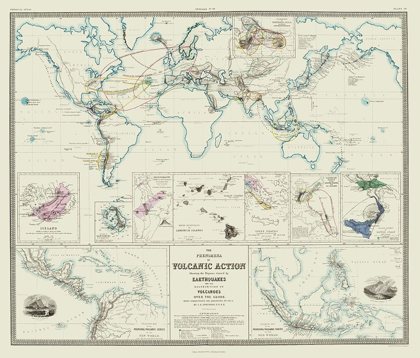 Picture of GLOBAL VOLCANIC ACTION EARTHQUAKES - JOHNSTON 1854