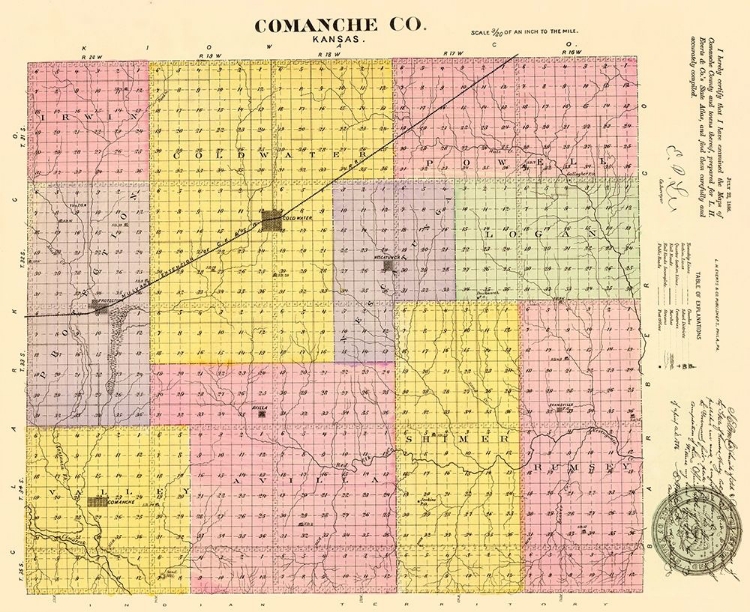 Picture of COMANCHE KANSAS - EVERTS 1887