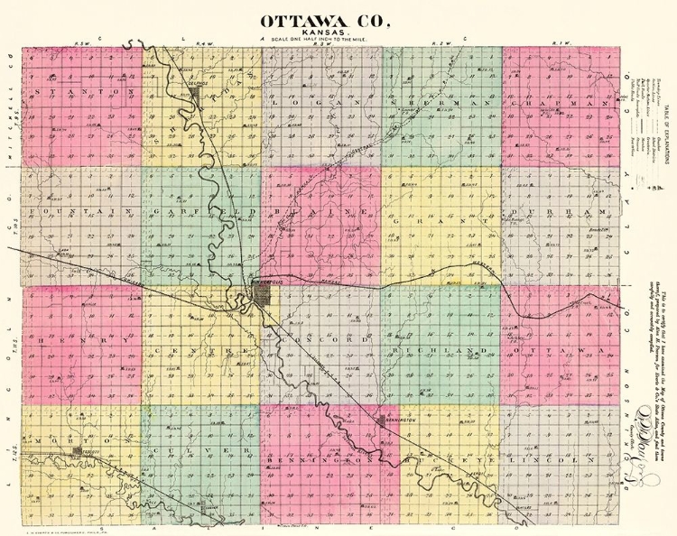 Picture of OTTAWA KANSAS - EVERTS 1887