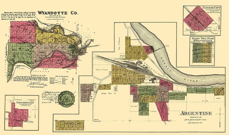 Picture of WYANDOTTE KANSAS LANDOWNER - EVERTS 1878