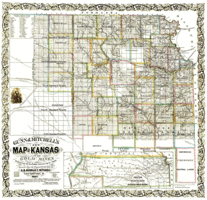 Picture of GOLD MINES KANSAS - GUNN 1862