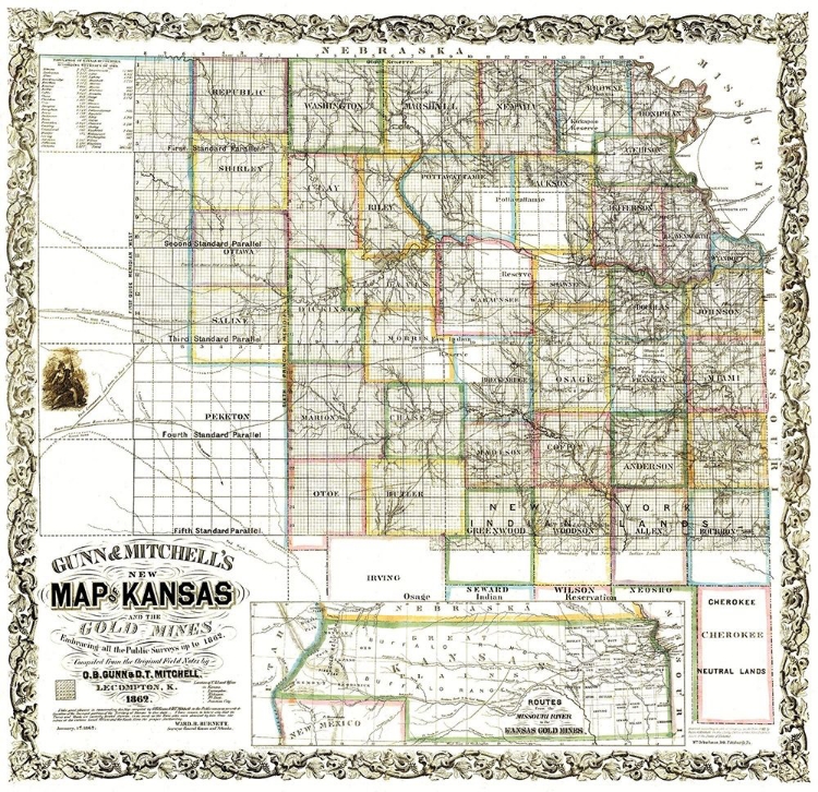 Picture of GOLD MINES KANSAS - GUNN 1862