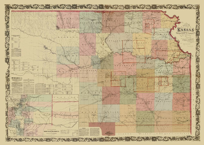 Picture of KANSAS PROJECTED RAILROADS - KEELERGE 1867