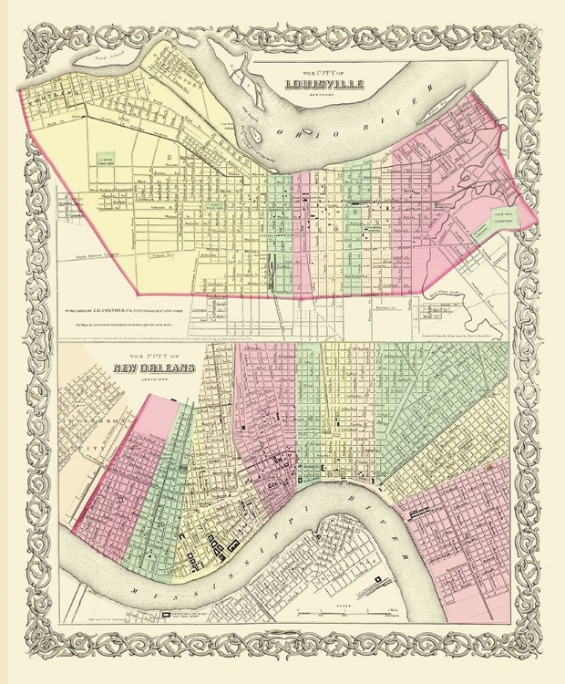 Picture of LOUISVILLE AND NEW ORLEANS - COLTON 1857