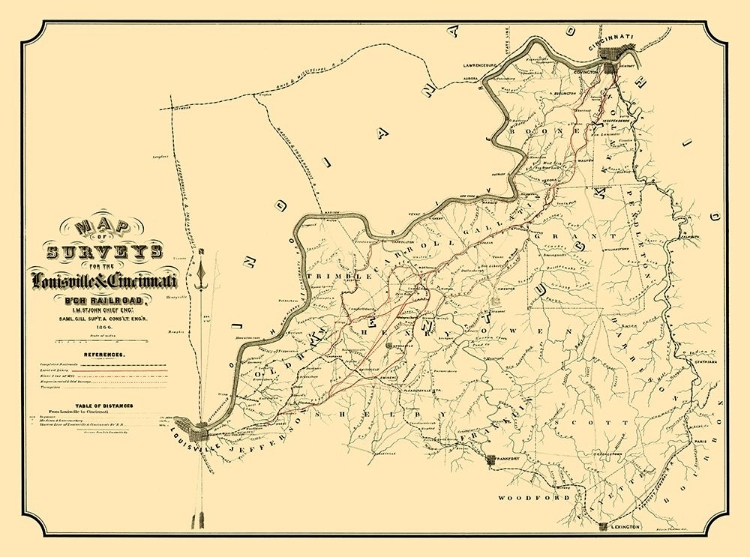 Picture of LOUISVILLE AND CINCINNATI BRANCH RAILROAD 1866
