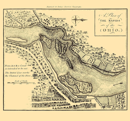 Picture of OHIO RIVER RAPIDS - DEBRETT 1797